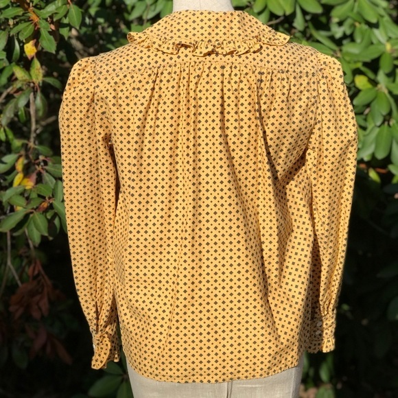 Vintage Ralph Lauren Prairie Shirt Yellow Print 8 - Picture 8 of 10